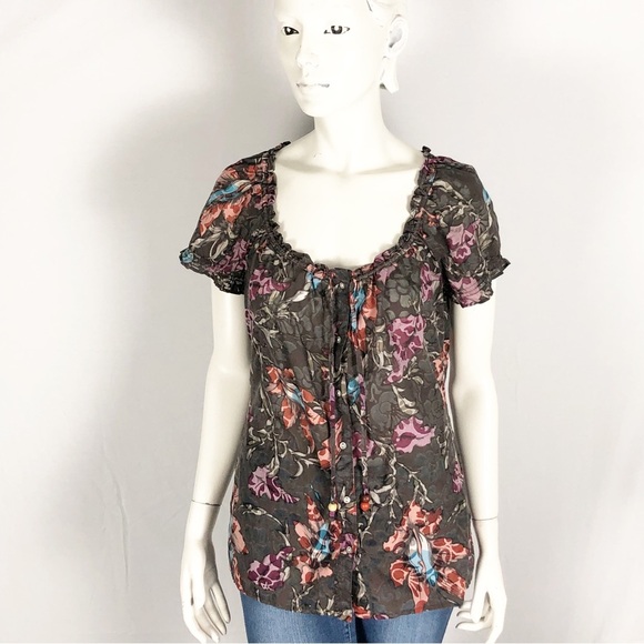 🥀Esprit Lightweight Floral Button-Up Blouse | Romantic Boho | Size 4🥀 - Picture 4 of 9
